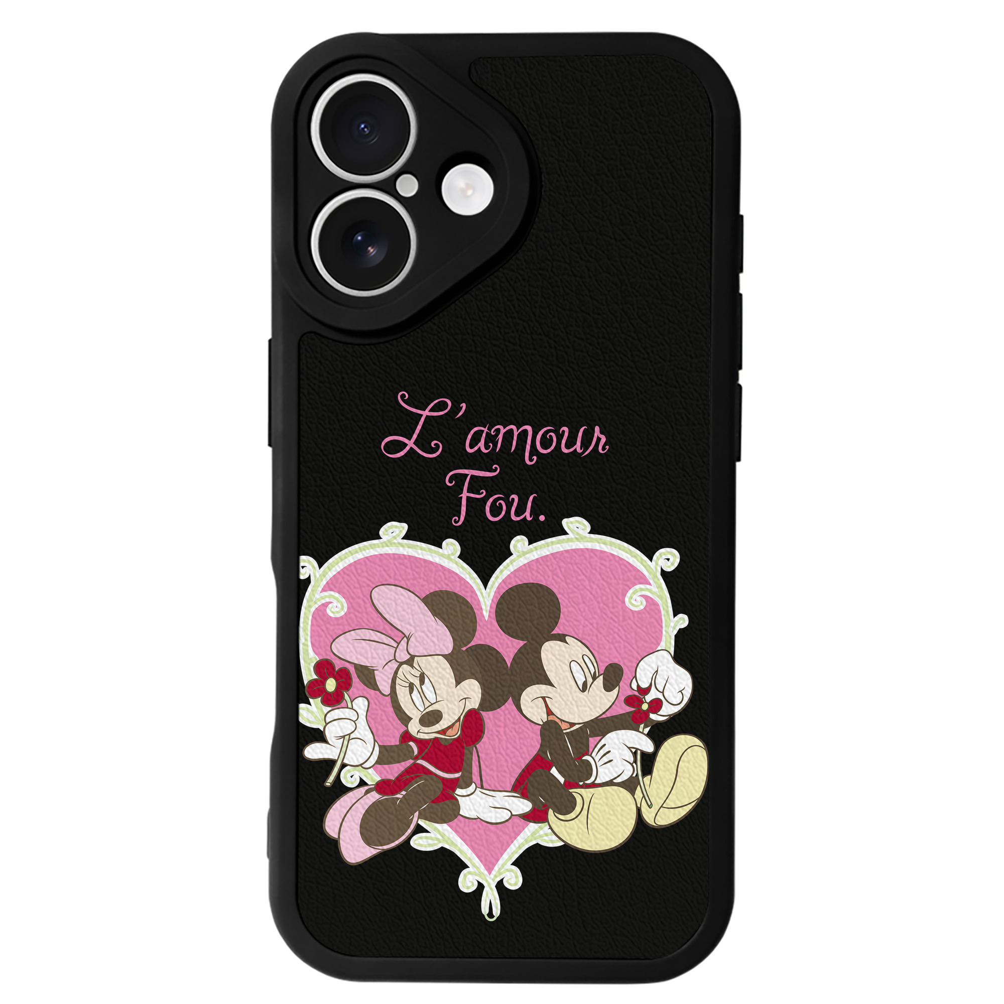 （画像用） ミッキーマウス Mickey Mouse 【iPhone 16シリーズ対応】シリコンスマホケース（レザー調） 材質：シリコン